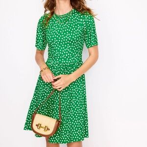 New Boden Green and White Polka Dot Kids Dress